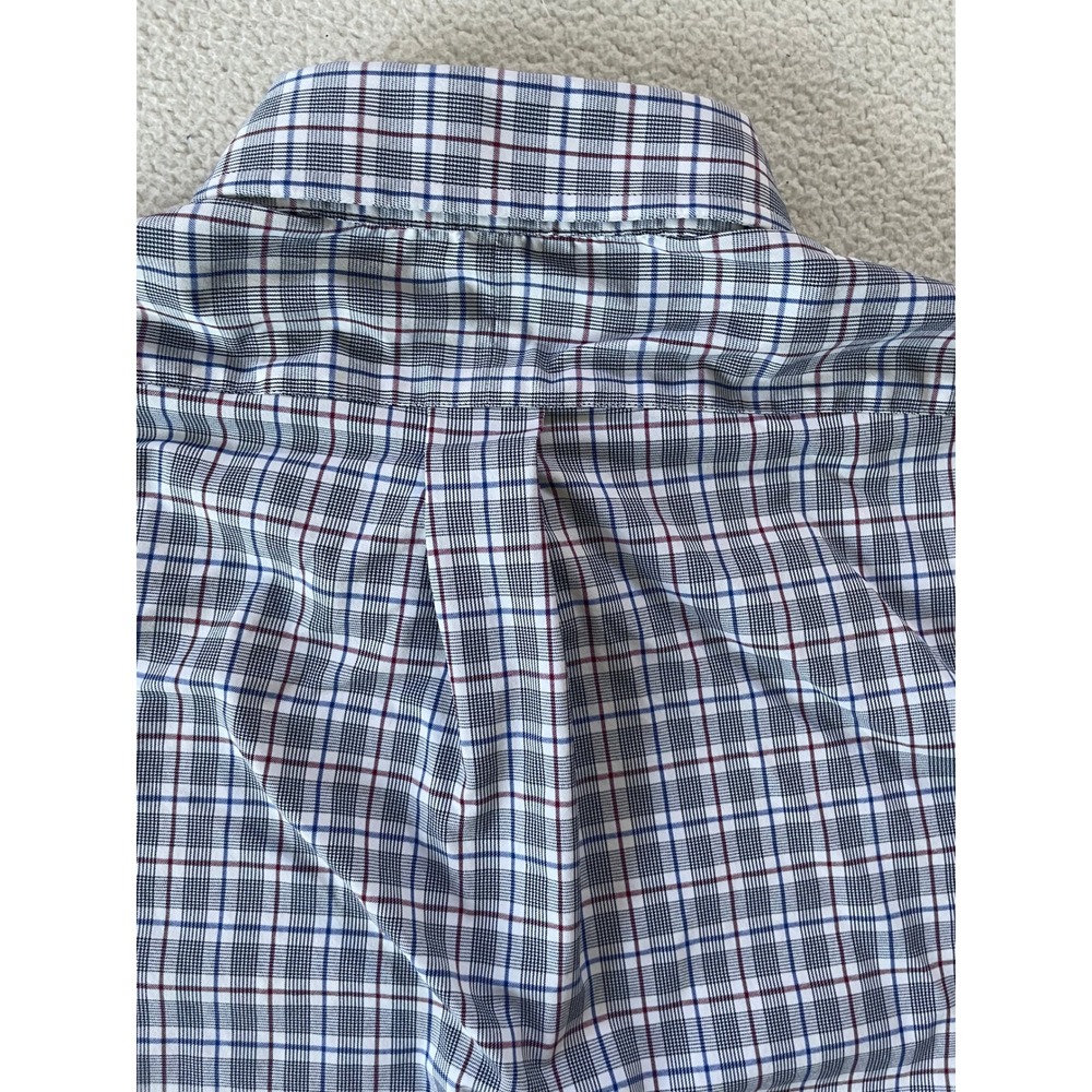 Ralph Lauren Mens Small Button Down Shirt Blue Plaid Slim Fit Performance Preppy - Picture 16 of 16